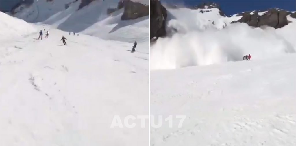 Suisse : Un skieur a filmé l'avalanche qui a fait un mort et 3 blessés.