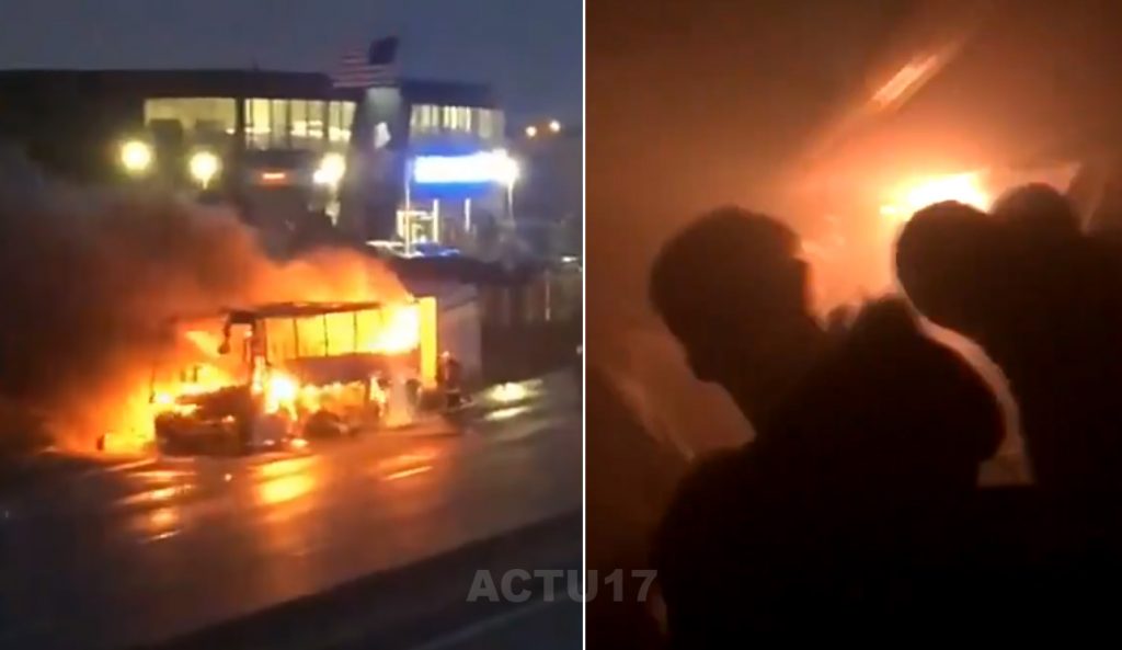 Essonne : VIDÉO. Un autocar prend feu sur l'A6, les étudiants parviennent à s'extirper in extremis
