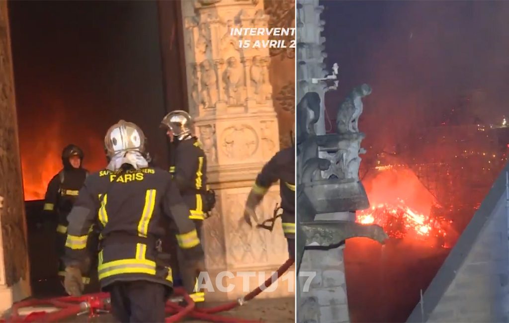 Incendie de Notre-Dame : Les images saisissantes de la périlleuse intervention des pompiers