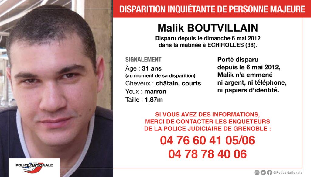 Isère : 7 ans après sa disparition, la police relance un appel à témoins pour retrouver Malik Boutvillain