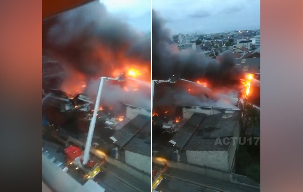 Aubervilliers : Violent incendie dans des entrepôts de 6000 m2, plus de 200 pompiers mobilisés