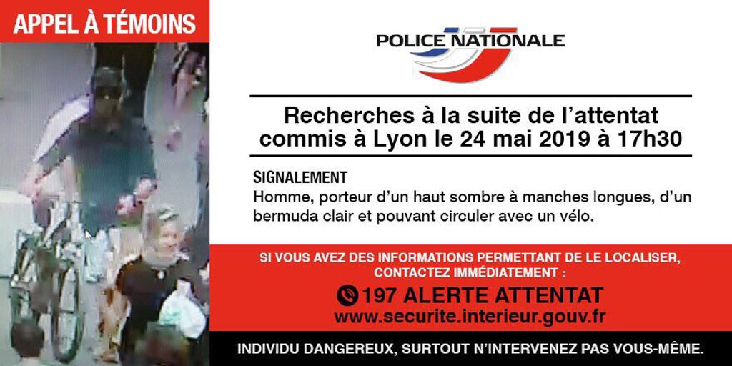 Explosion à Lyon : la police diffuse un appel à témoins avec la photo du suspect