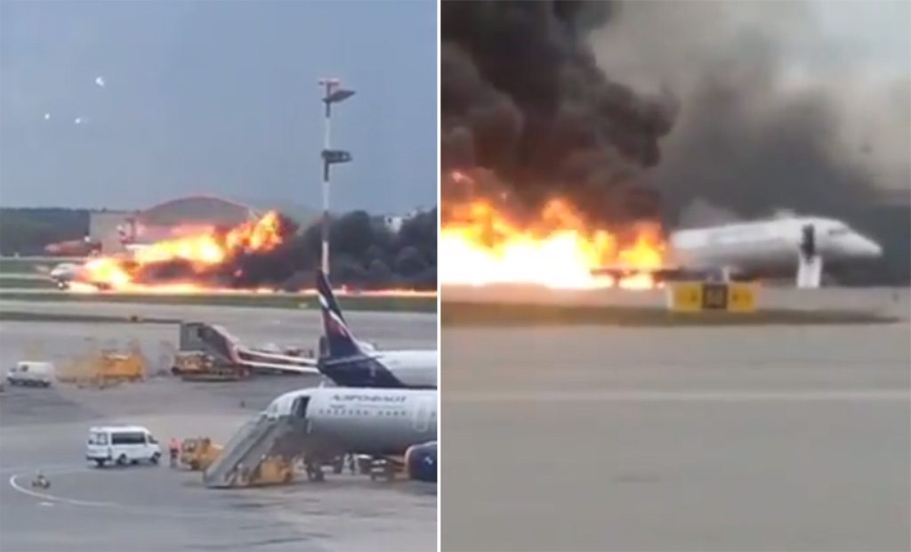 Russie : Un avion en flammes atterrit à Moscou, au moins 41 morts et plusieurs blessés