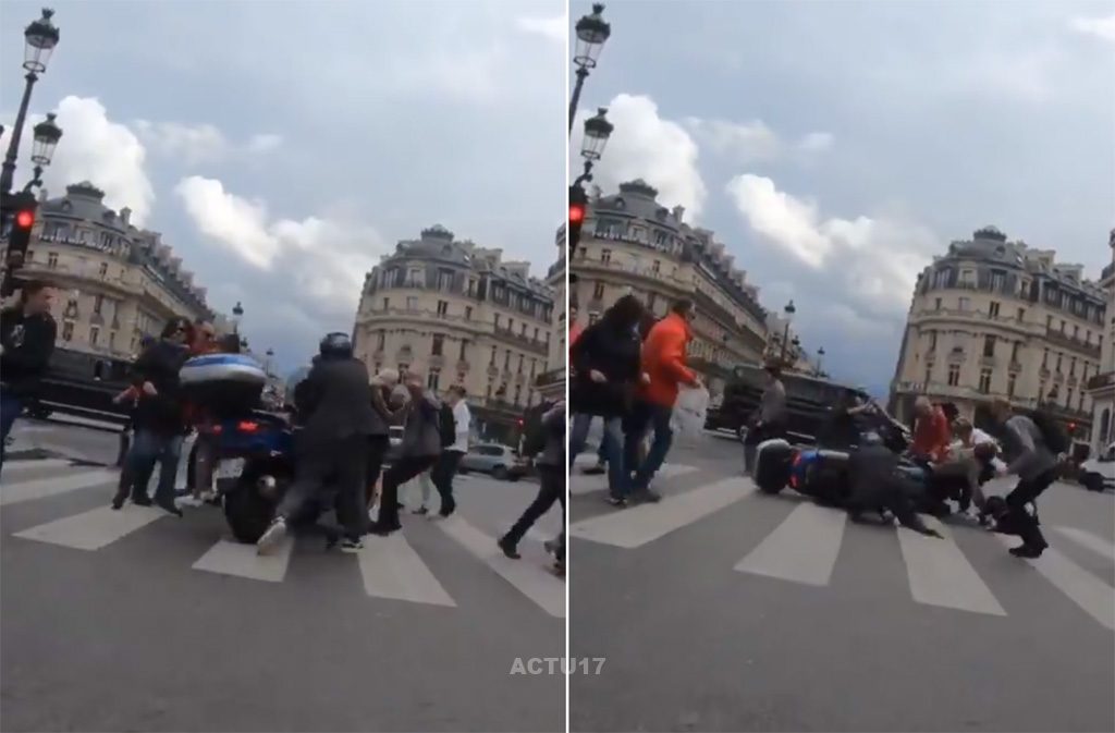 Paris : Au feu rouge, un homme perd le contrôle de son scooter et fonce sur des piétons