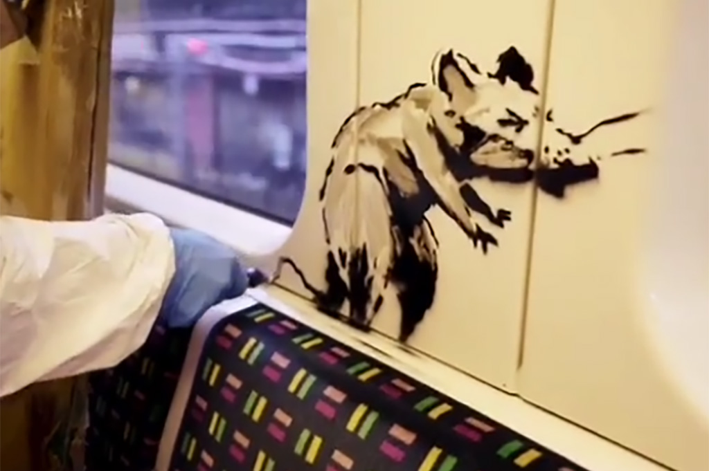 Une œuvre de Banksy dessinée dans le métro londonien effacée par les services de l'entretien