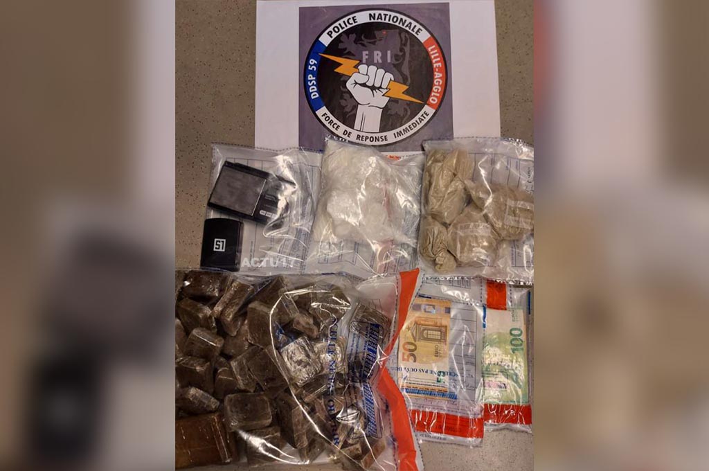 De la cocaïne, de l'héroïne et du cannabis saisis près de Lille, un dealer de 16 ans écroué