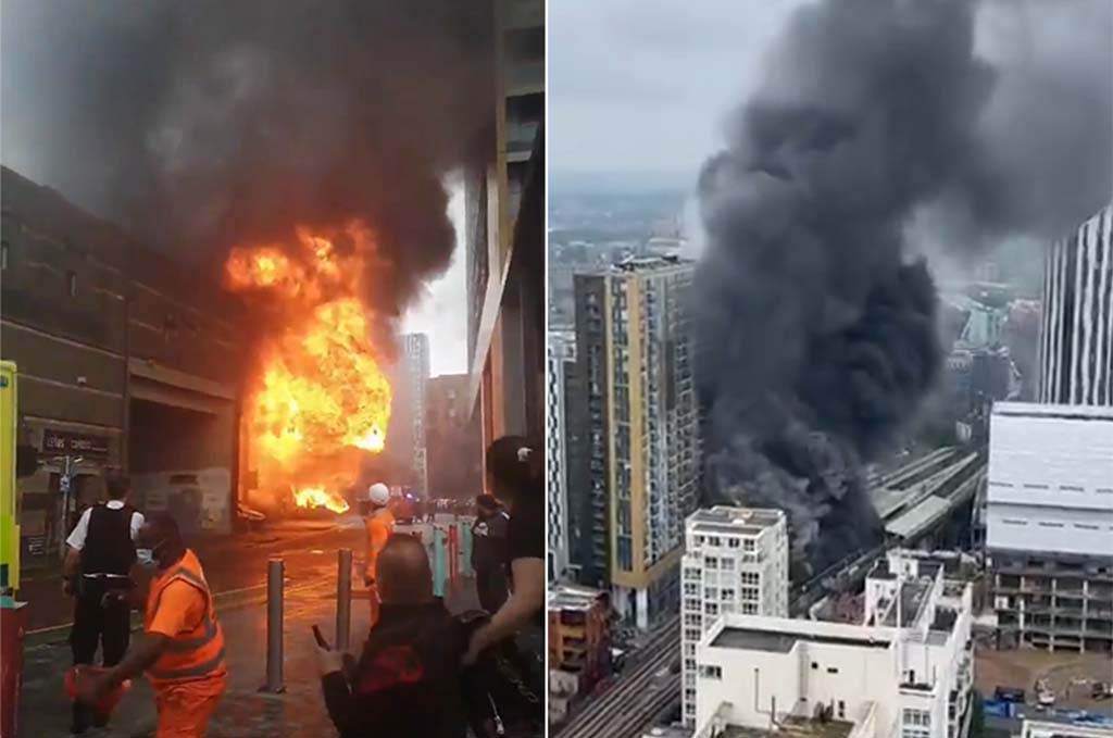 Londres : Un énorme incendie s'est déclaré dans une station de métro