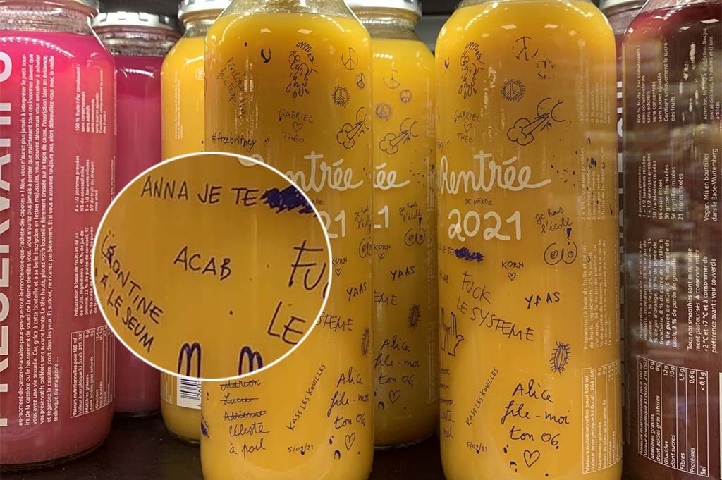 Une inscription «ACAB» sur des bouteilles de smoothie : Monoprix annonce leur retrait des rayons