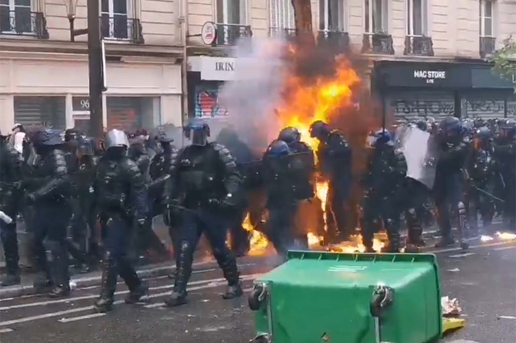 Manifestation du 1er-Mai à Paris : un policier grièvement blessé par un cocktail Molotov